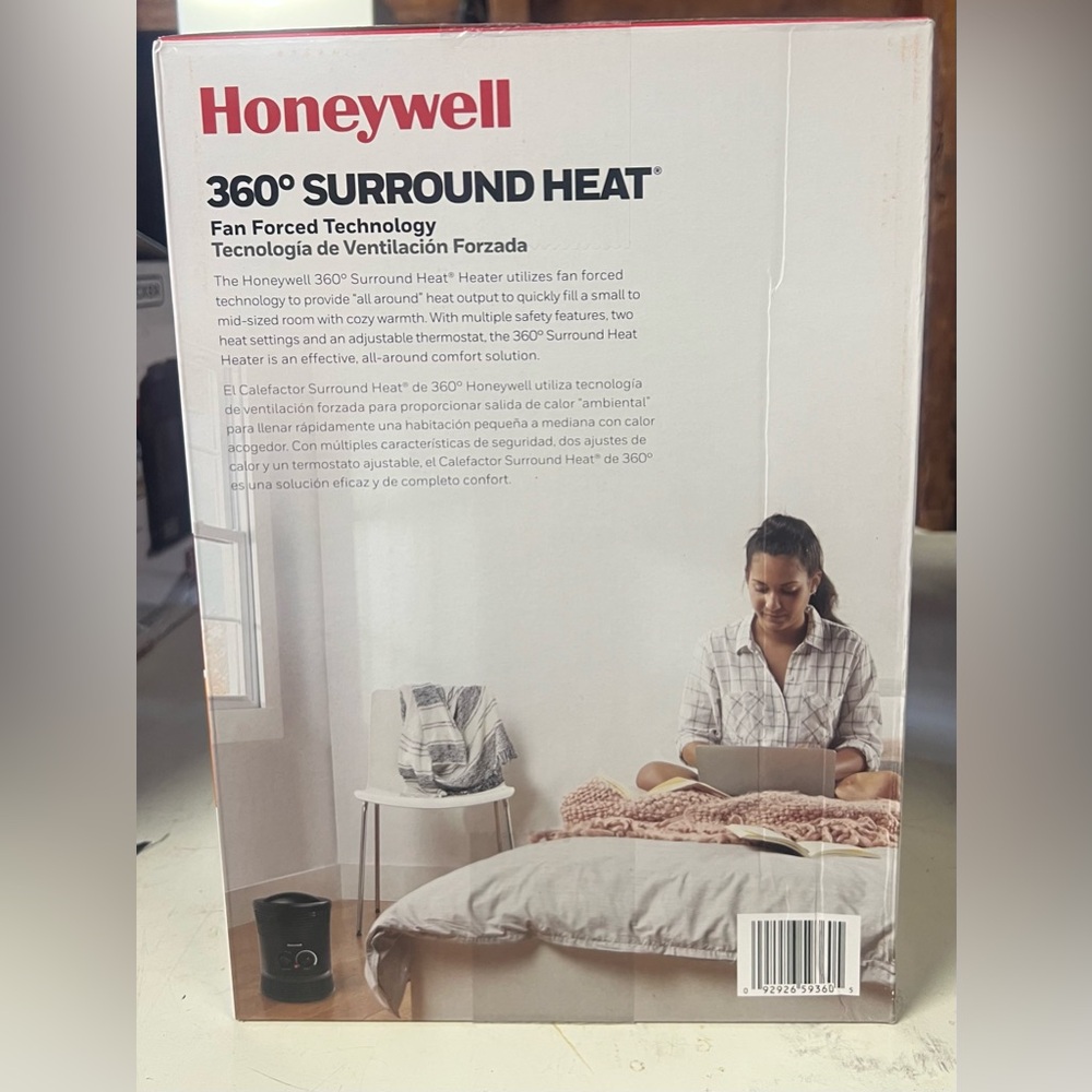 NEW Honeywell 360° Surround Heat Space Heater Warm Cozy Home Office Livingroom - Picture 9 of 10